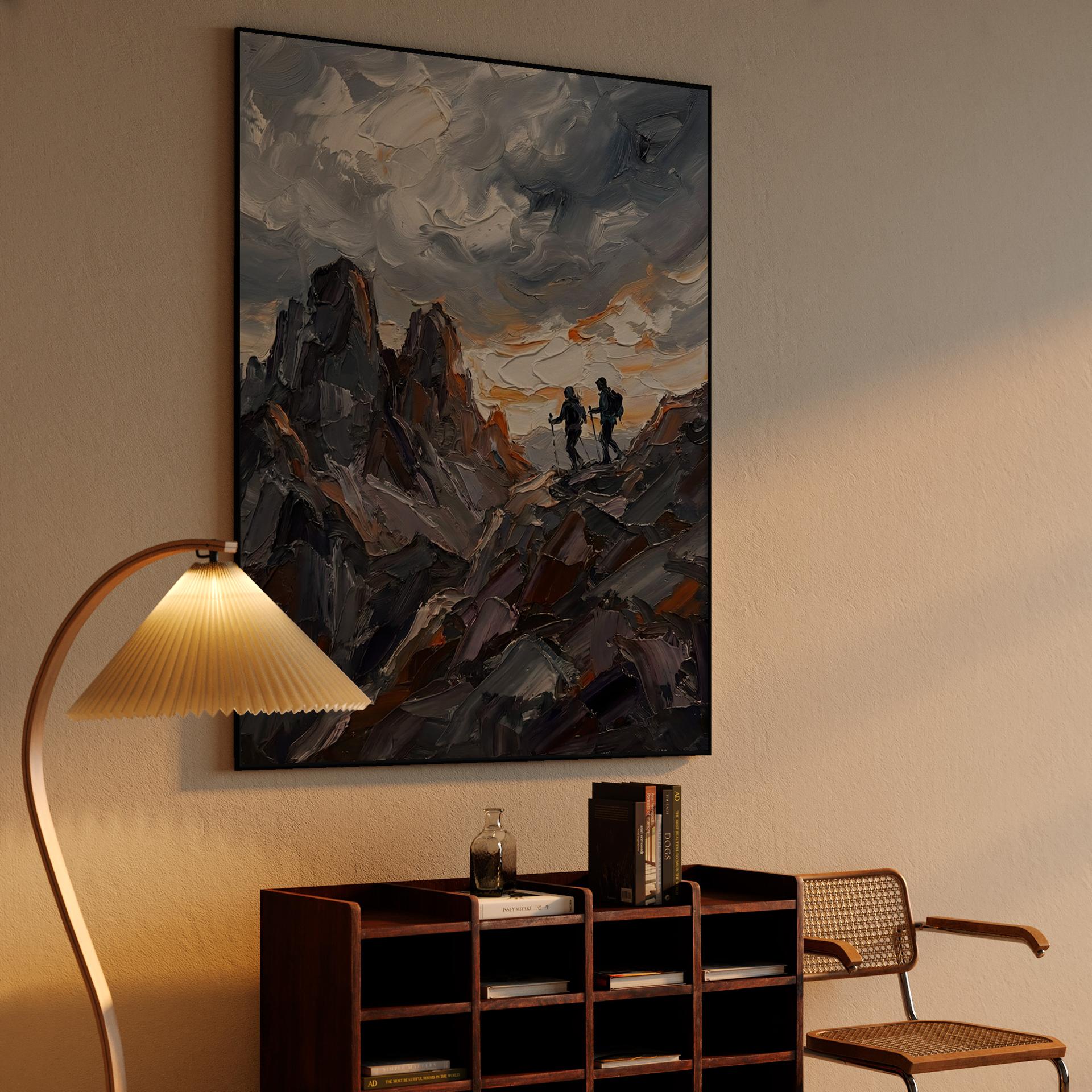 Tre Cime Hikers Impasto Landscape