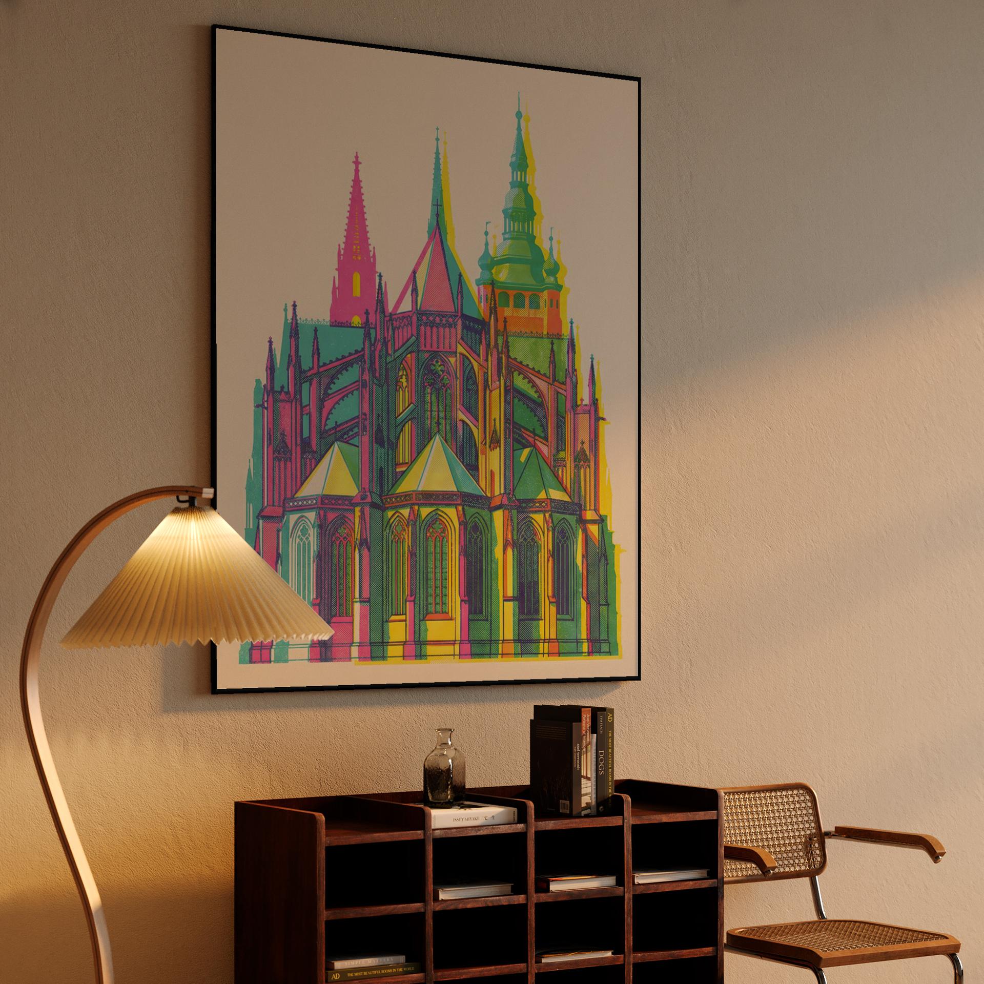 St. Vitus Cathedral Halftone Pop Art