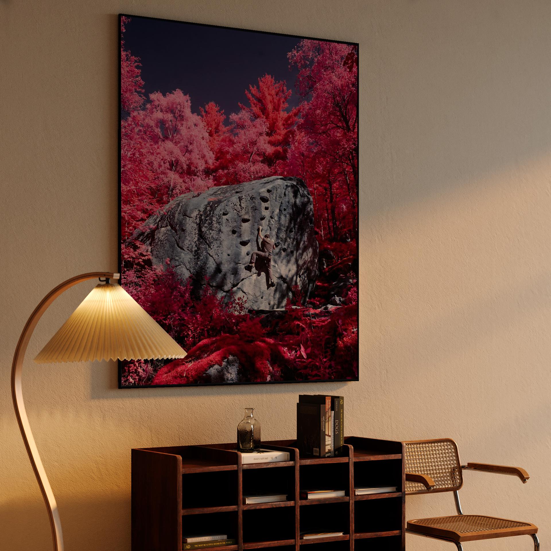 Magenta Ascent: Surreal Infrared Bouldering