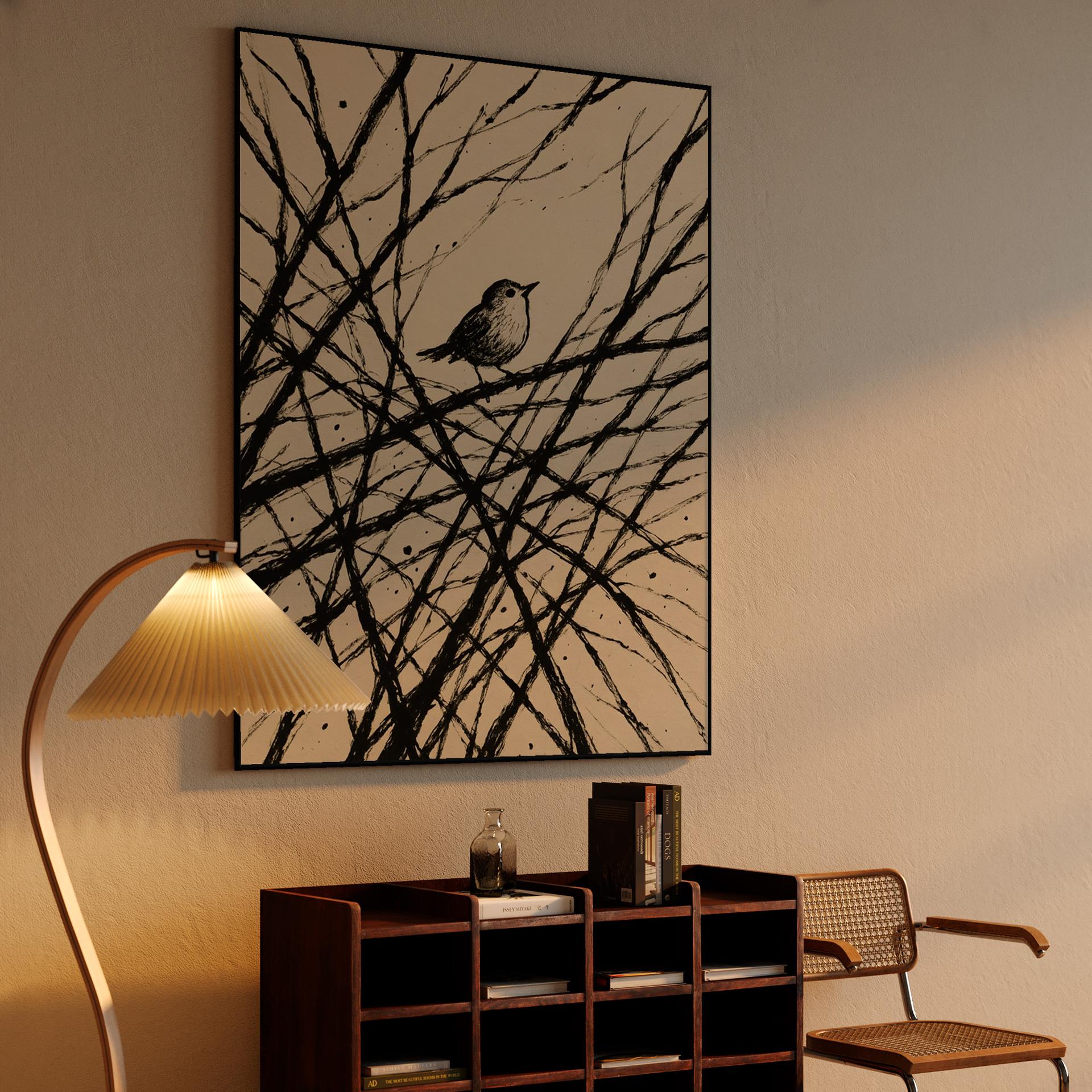 Solitary Bird in Thicket