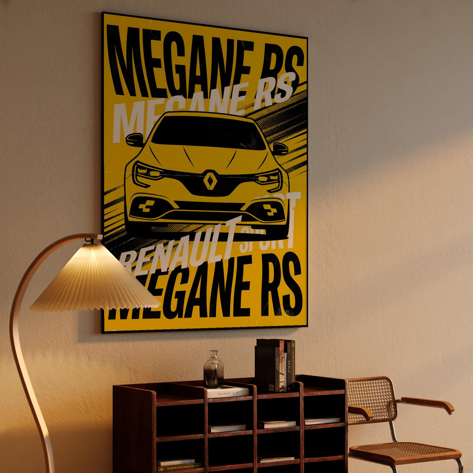 Renault Megane R.S. Yellow Sport Graphic Poster