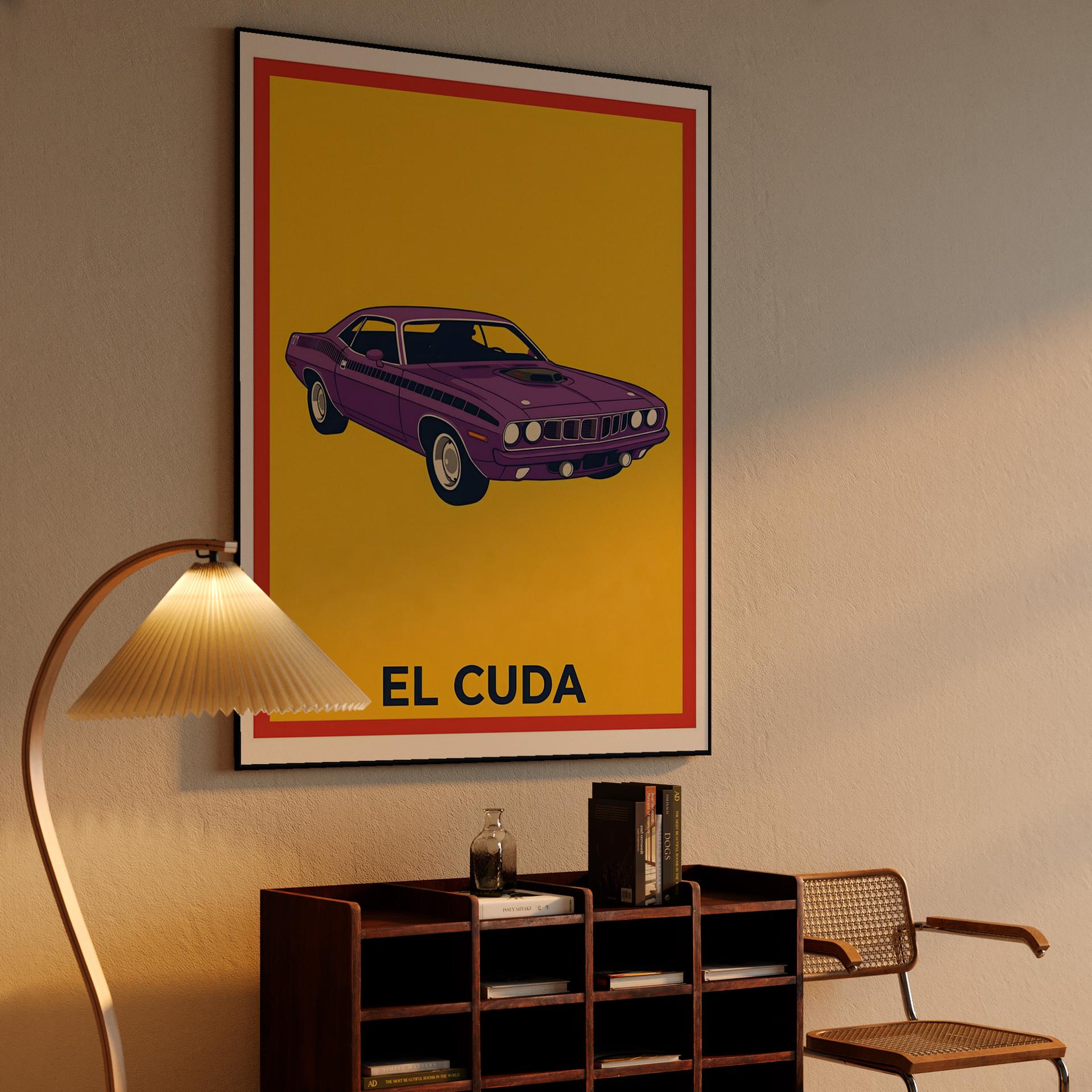 El Cuda: Loteria Style Plymouth Illustration