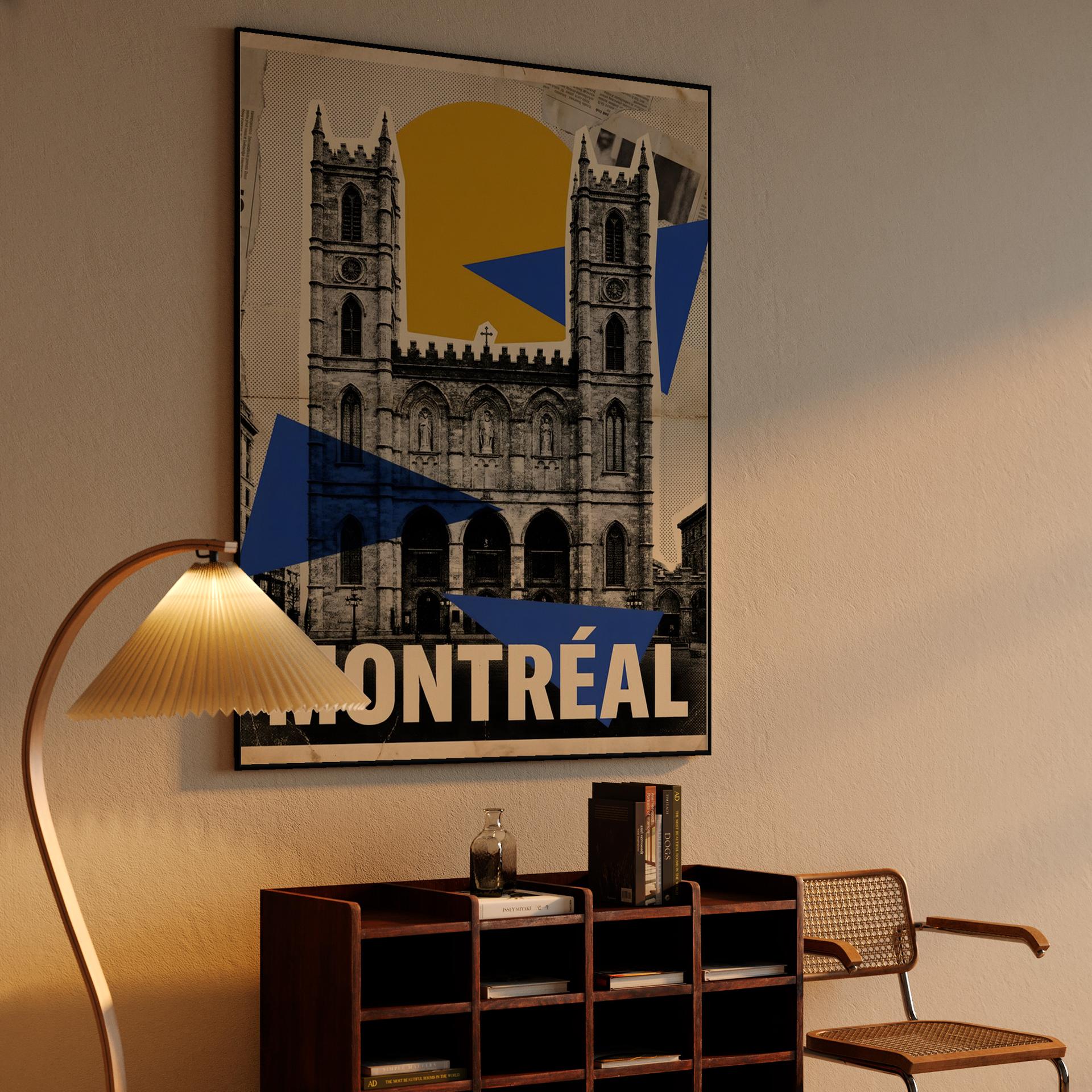 Montreal Notre-Dame Basilica Retro Collage