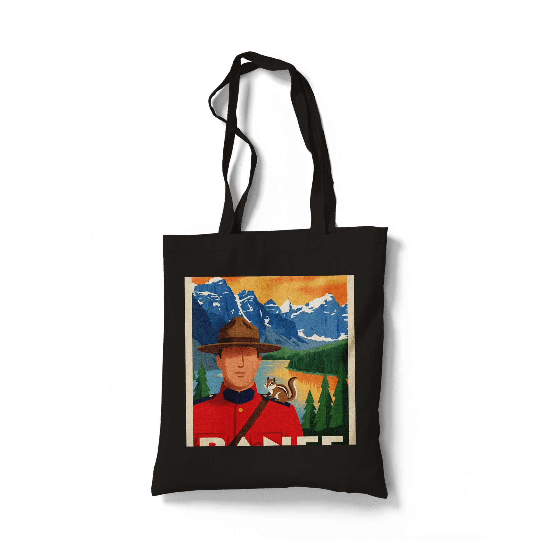 Banff Sunset - Canadian Mountie Retro Travel Poster
