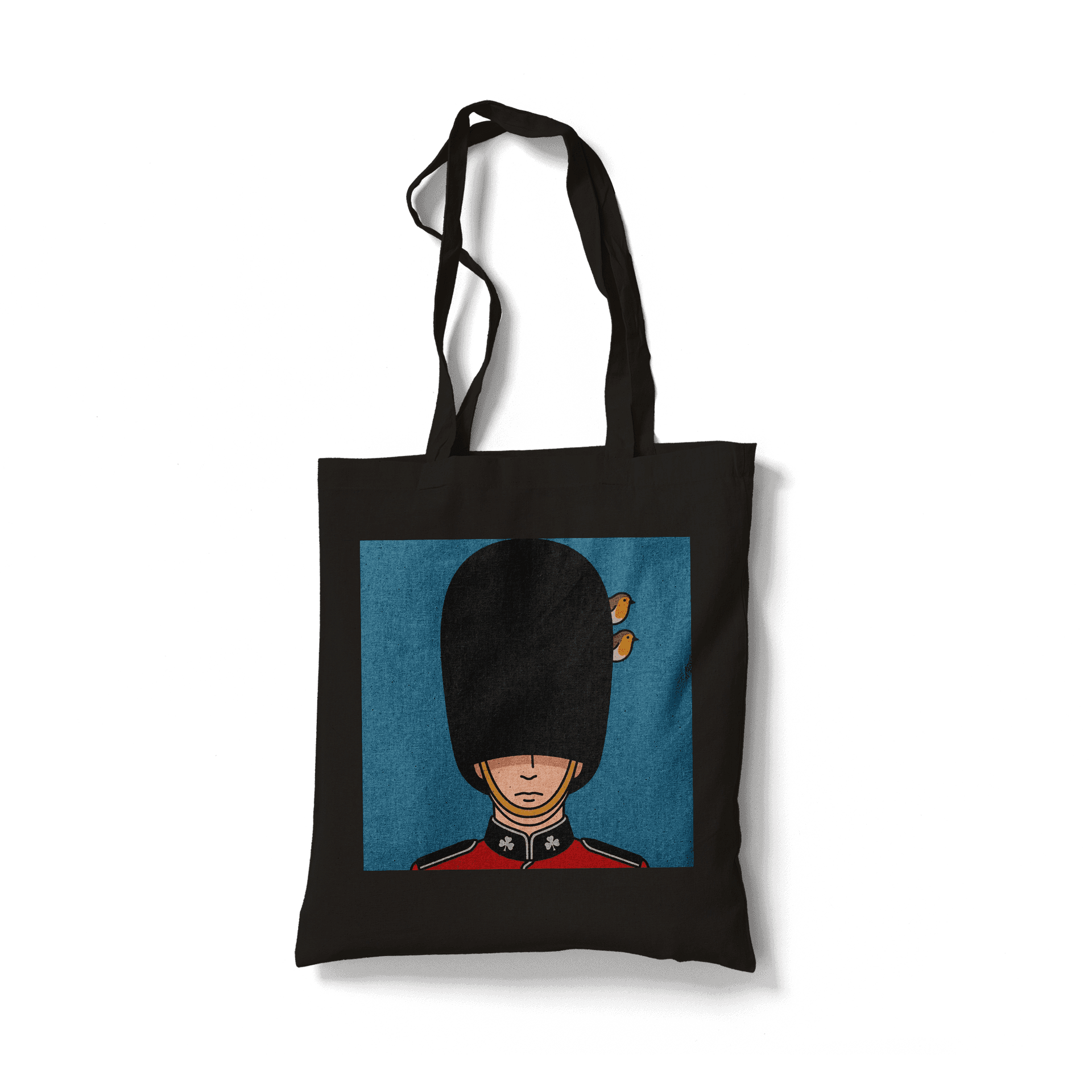Royal Nest: Minimalist British Guard with Robins
