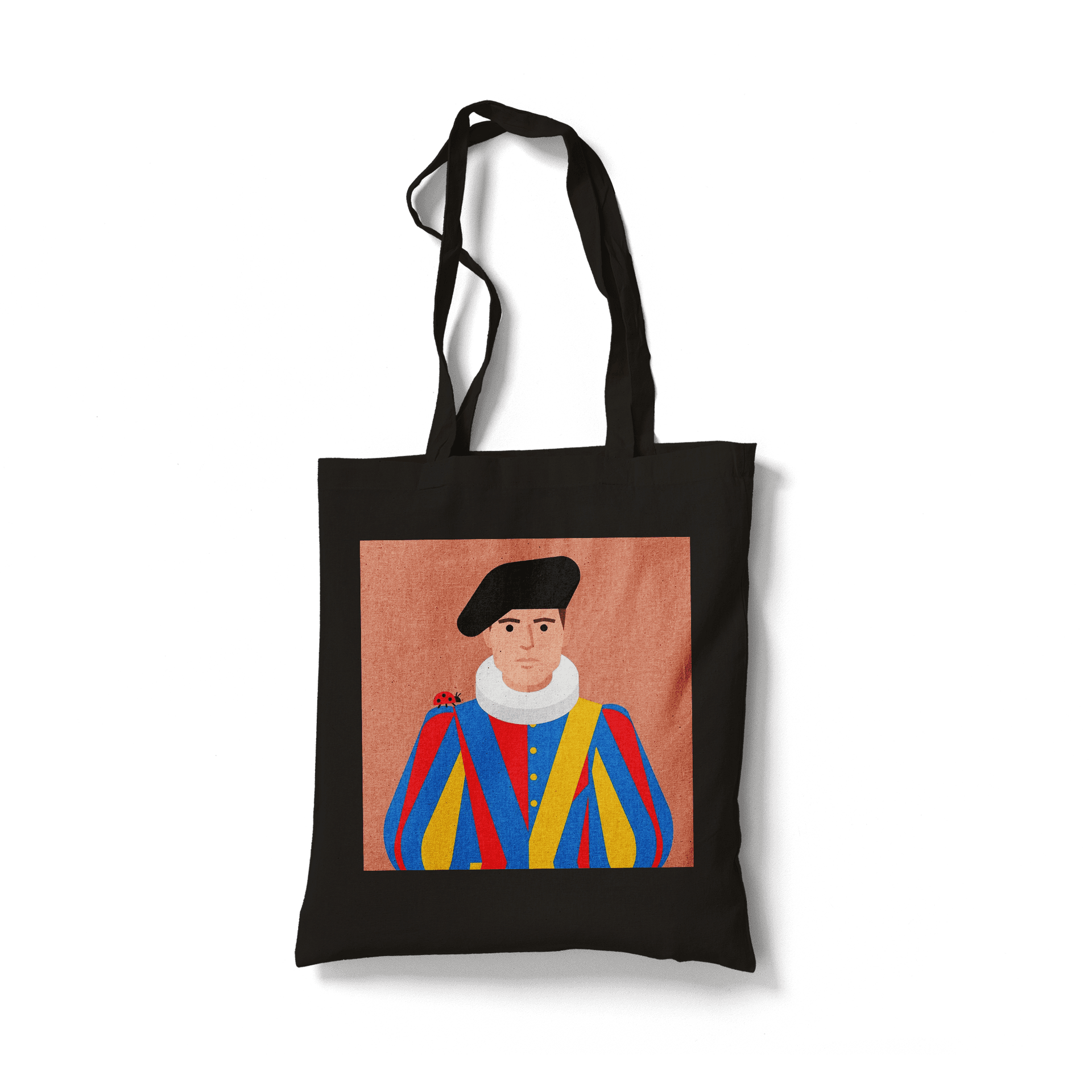 The Guard's Ladybug: Minimalist Swiss Guard Art