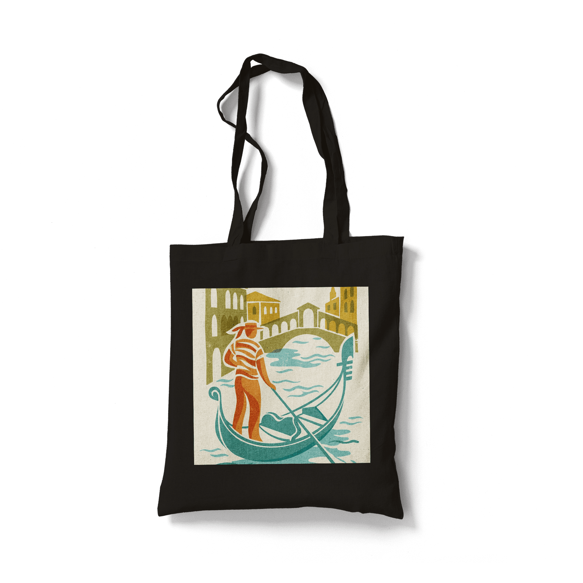 Classic Venetian Gondolier: Woodcut Venice Art