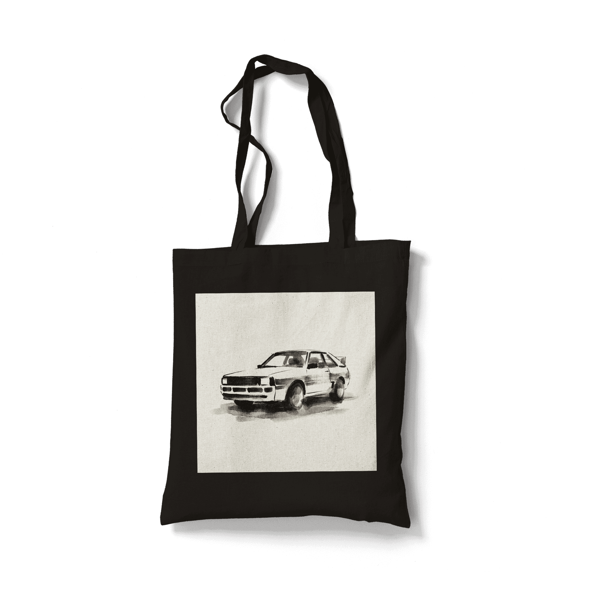 Audi Quattro Minimalist Sumi-e Ink Wash Painting