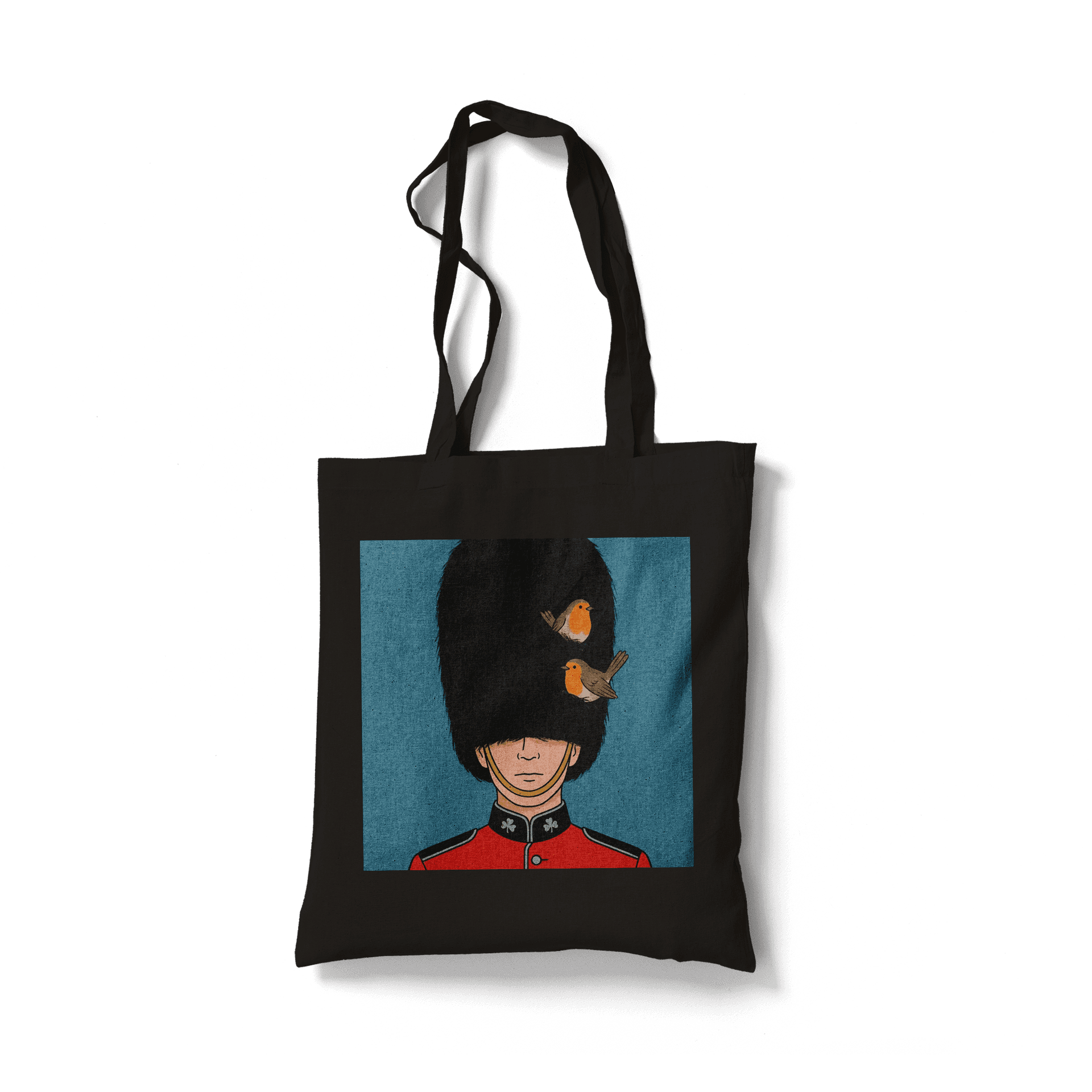 Royal Nest: Minimalist British Guard with Robins