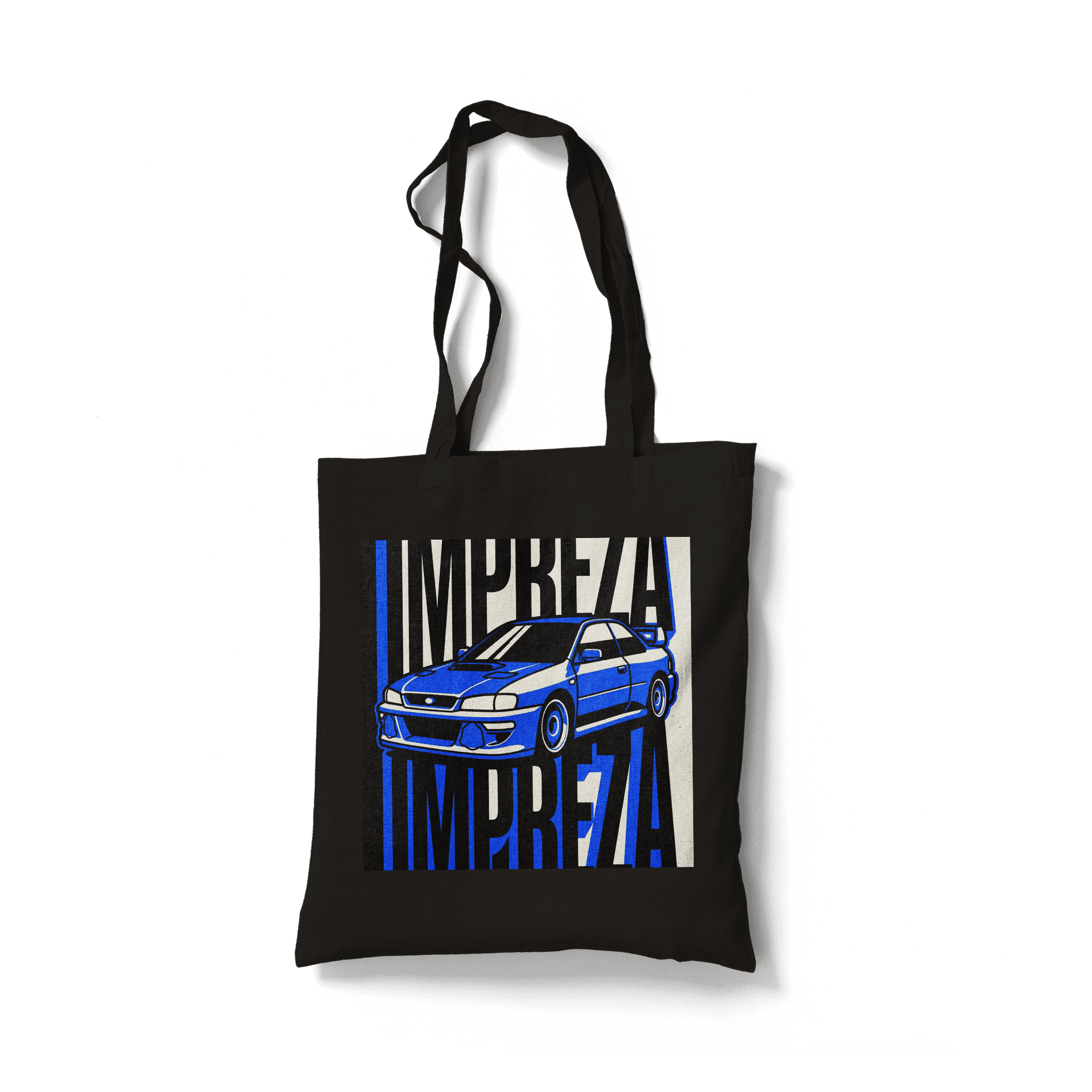 Subaru Impreza Bold Blue Graphic Typography Art