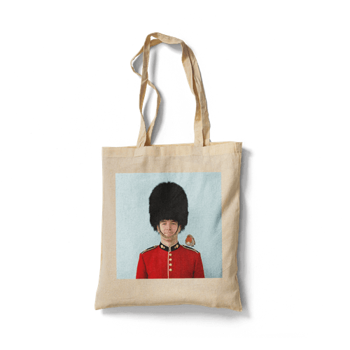 The Guard's Gentle Friend: British Guard with Robin wall art poster