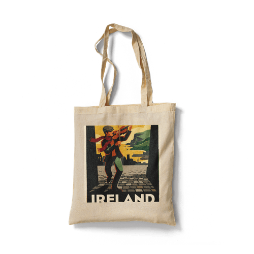 Ireland Retro Poster: Traditional Irish Fiddler wall art poster