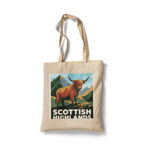 Scottish Highlands Retro Poster: Highland Cow wall art poster