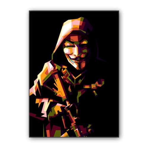 Vendetta Hacker in wpap art wall art poster