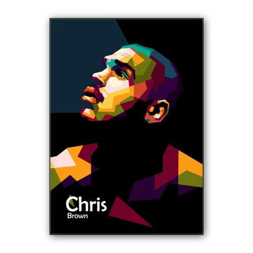 Chris Brown in wpap pop art wall art poster