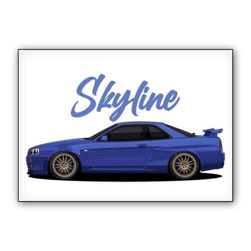 Nissan Skyline Canvas, Nissan GTR wall art poster