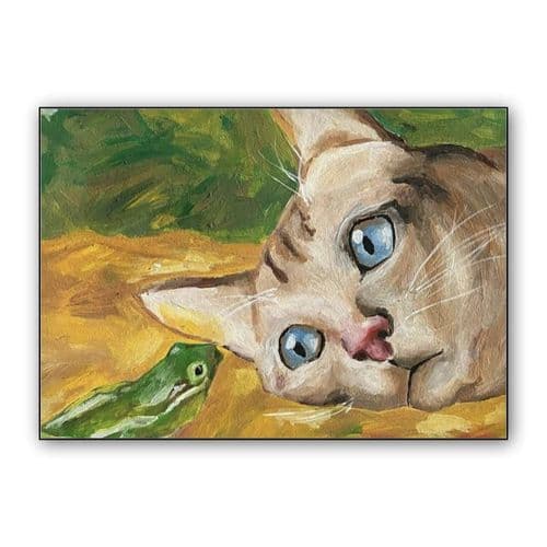 The Cat &amp; The Frog wall art poster