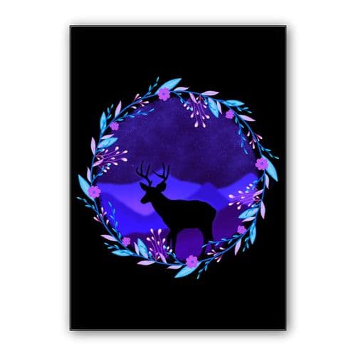 Deer dream landscape wall art poster