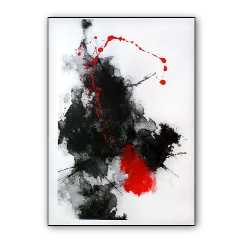 Red stain wall art poster