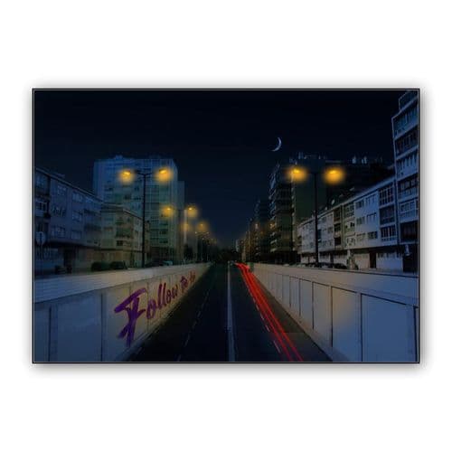 Night lights cityscape wall art poster