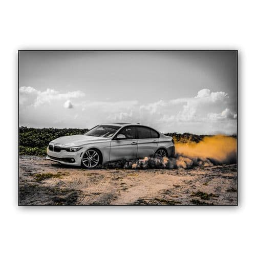 BMW Sand Drift (black &amp; yellow) wall art poster