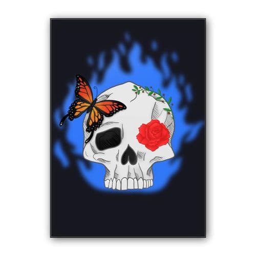 Butterfly skull wall art poster