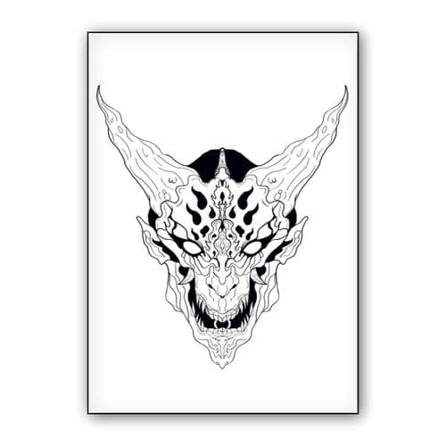 Oni mask wall art poster