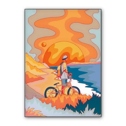 Beach Biker wall art poster