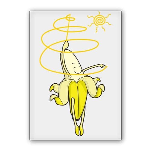 dancing banana wall art poster