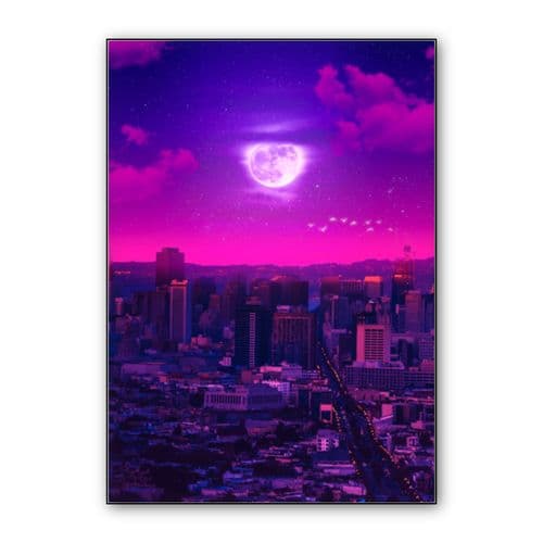 Dreamy moon night wall art poster