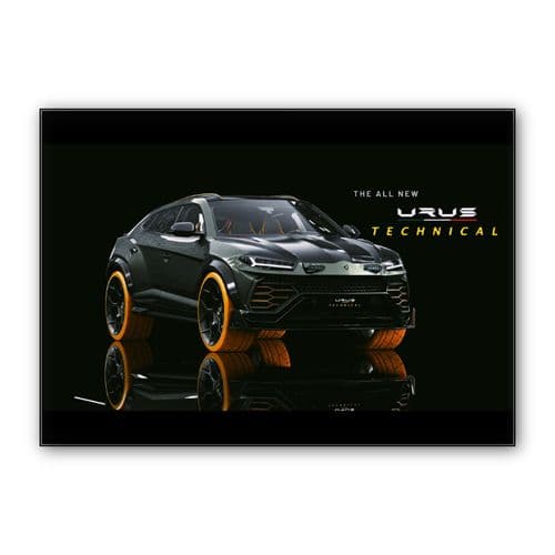 Lamborghini Urus Technical Design ( black frame ) wall art poster
