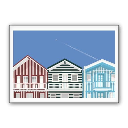 Palheiros da Costa Nova #2 wall art poster