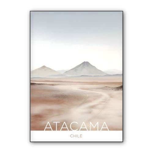 The Atacama Desert - Chile - Crayon Technique wall art poster