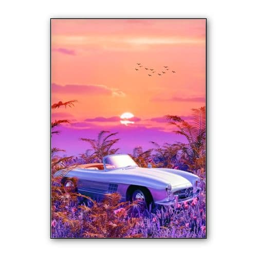 Outrun paradise wall art poster