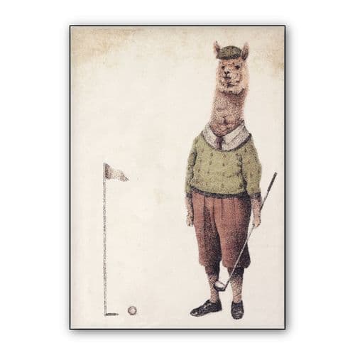 Alpaca golf Club wall art poster