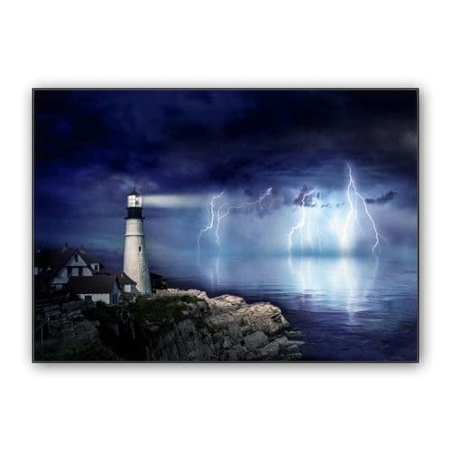 Light House Storm wall art poster