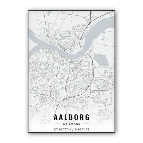 Aalborg map wall art poster