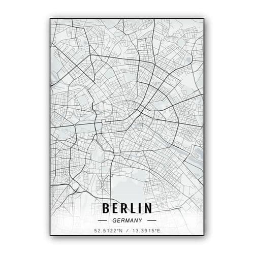 Berlin map wall art poster