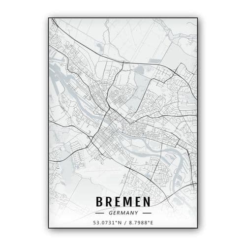 Bremen map wall art poster