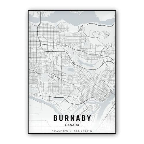 Burnaby map wall art poster