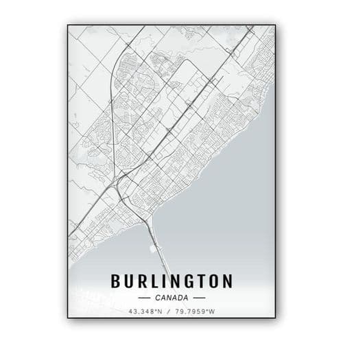 Burlington map wall art poster
