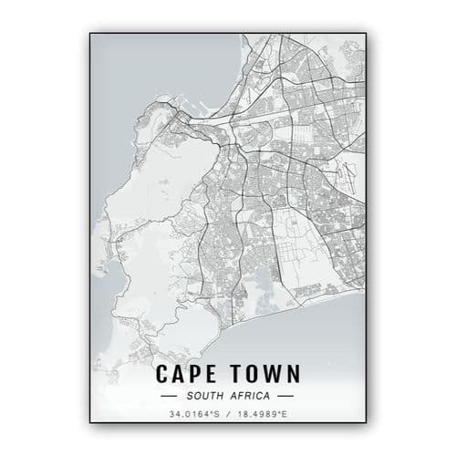 Cape Town map wall art poster