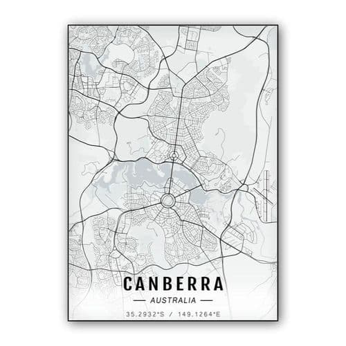 Canberra map wall art poster