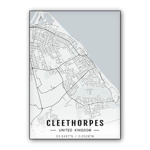 Cleethorpes map wall art poster