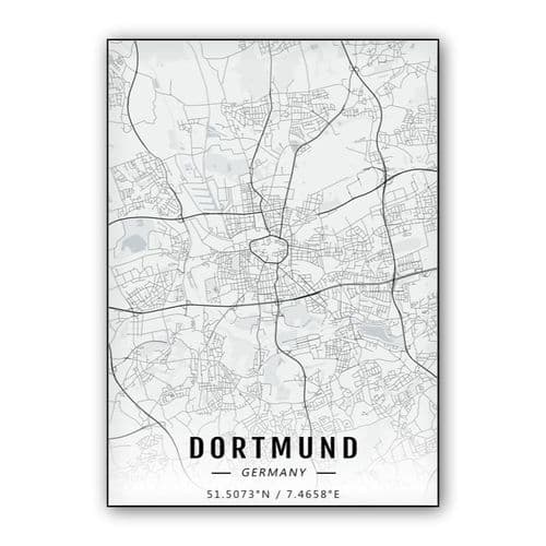 Dortmund map wall art poster