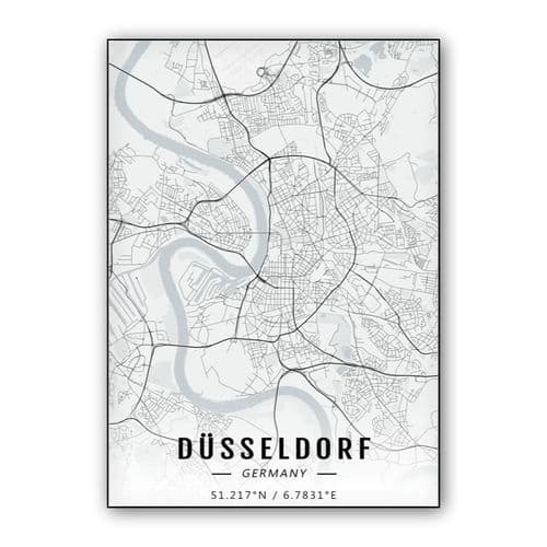 Düsseldorf map wall art poster