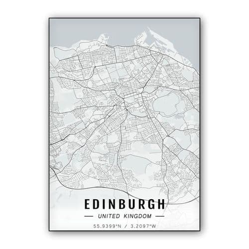 Edinburgh map wall art poster
