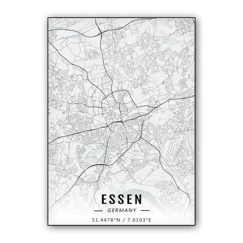 Essen map wall art poster