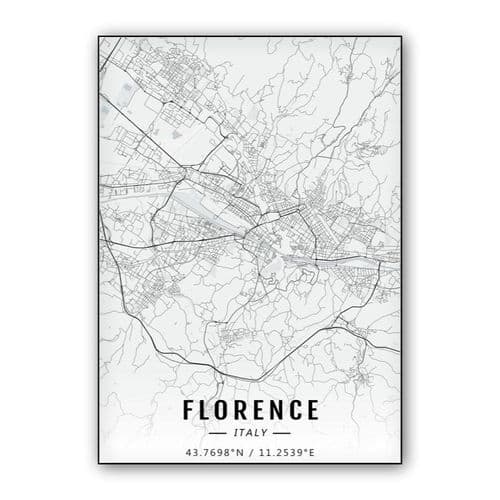 Florence map wall art poster
