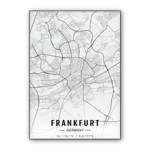 Frankfurt map wall art poster